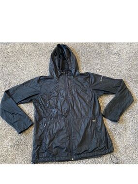 Columbia windbreaker rain jacket women XL lightweight outdoors casual black